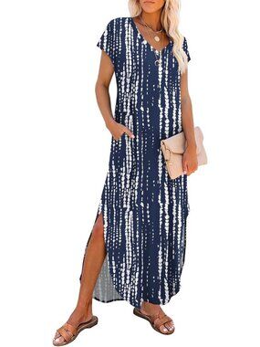 Women's Chelunyin Sleeveless Halter Neck High Waist Backless Maxi Dress